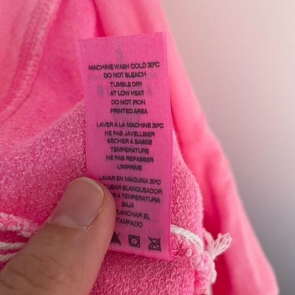 New SUNDRY Women's Stripes Sweatpants in Pigment Dyed Pink Neon size 3/L - Picture 10 of 11